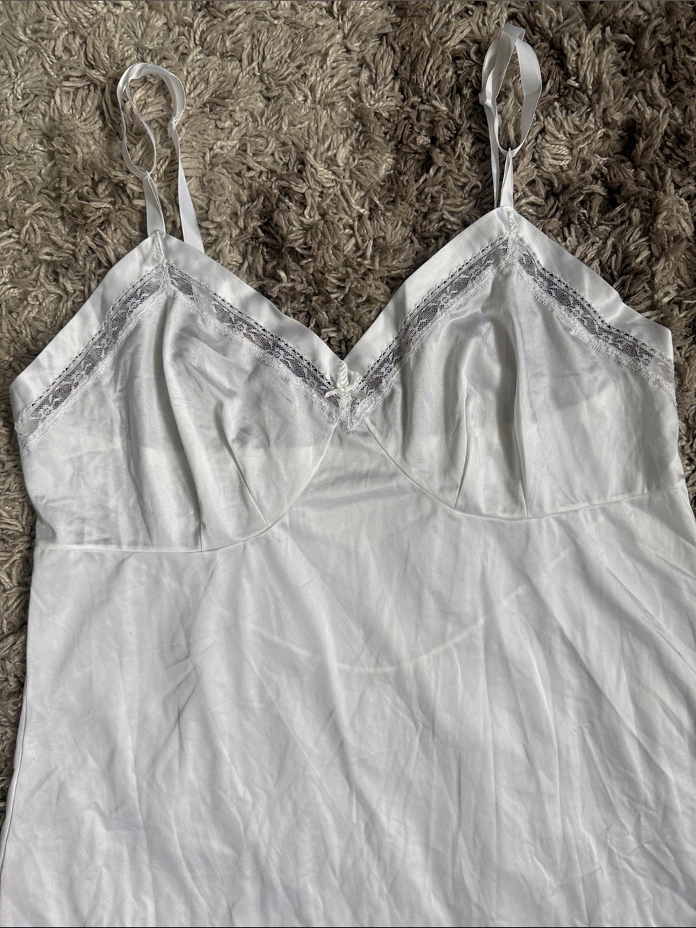 Vintage White Lorraine Full Slip